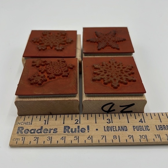 STAMPIN’ UP! WOODEN SNOWFLAKE RUBBER STAMP SET - Picture 8 of 9